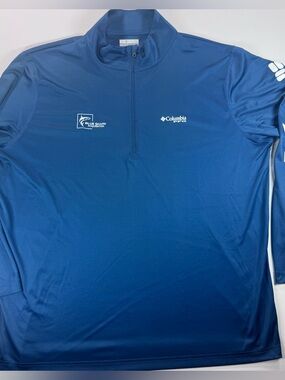 Columbia Men's PFG Terminal Tackle 1/4 Zip Pullover, Blue, XL, EUC
